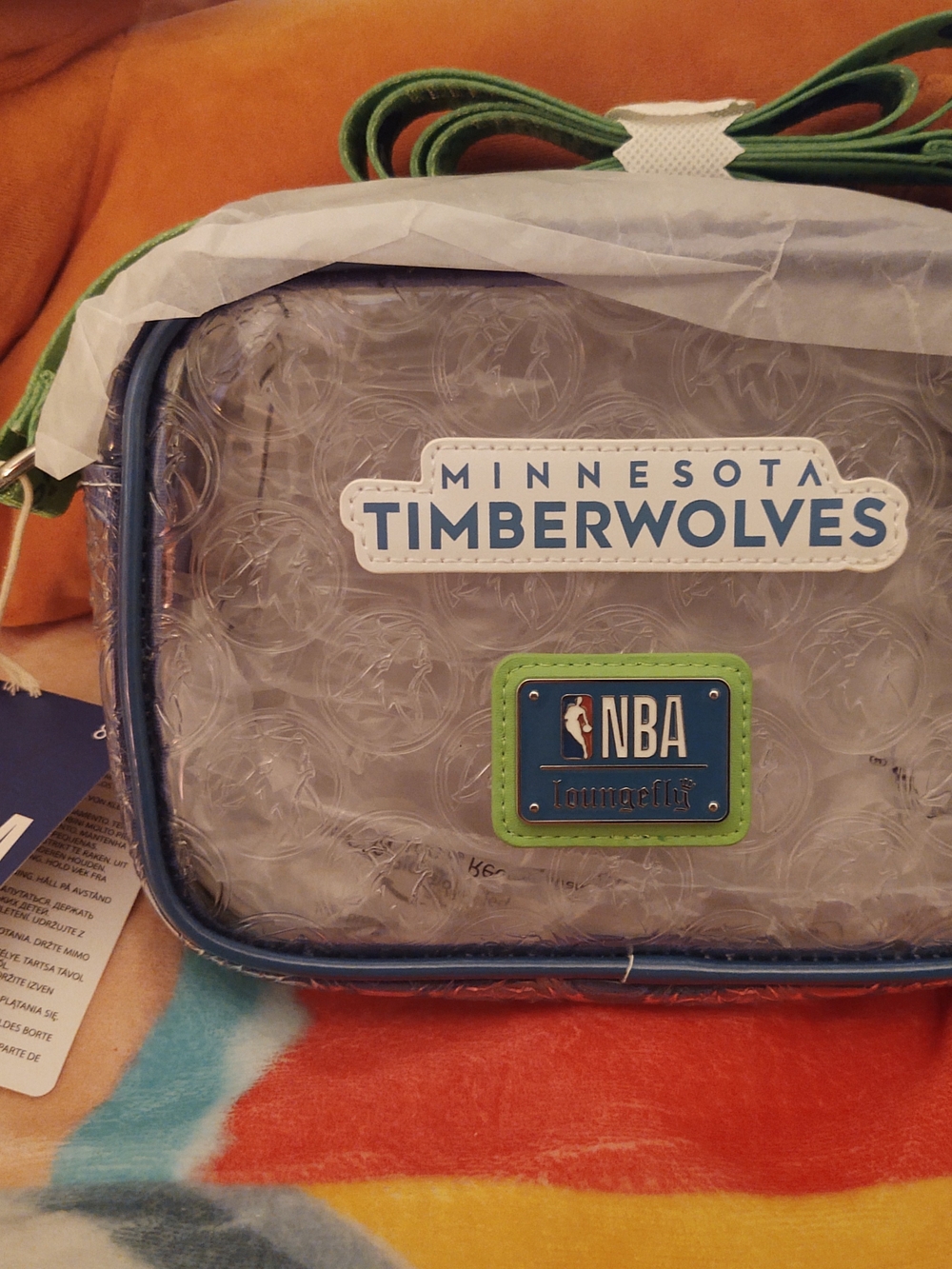Loungefly NBA Minnesota Timberwolves Clear Crossbody Stadium Bag NWT